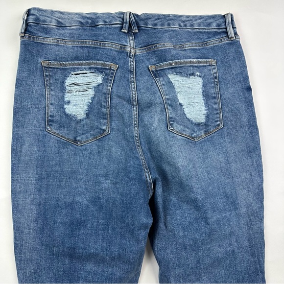 Good American Classic Stretch Distressed Pocket High Rise Jeans Size 18 - Picture 6 of 9
